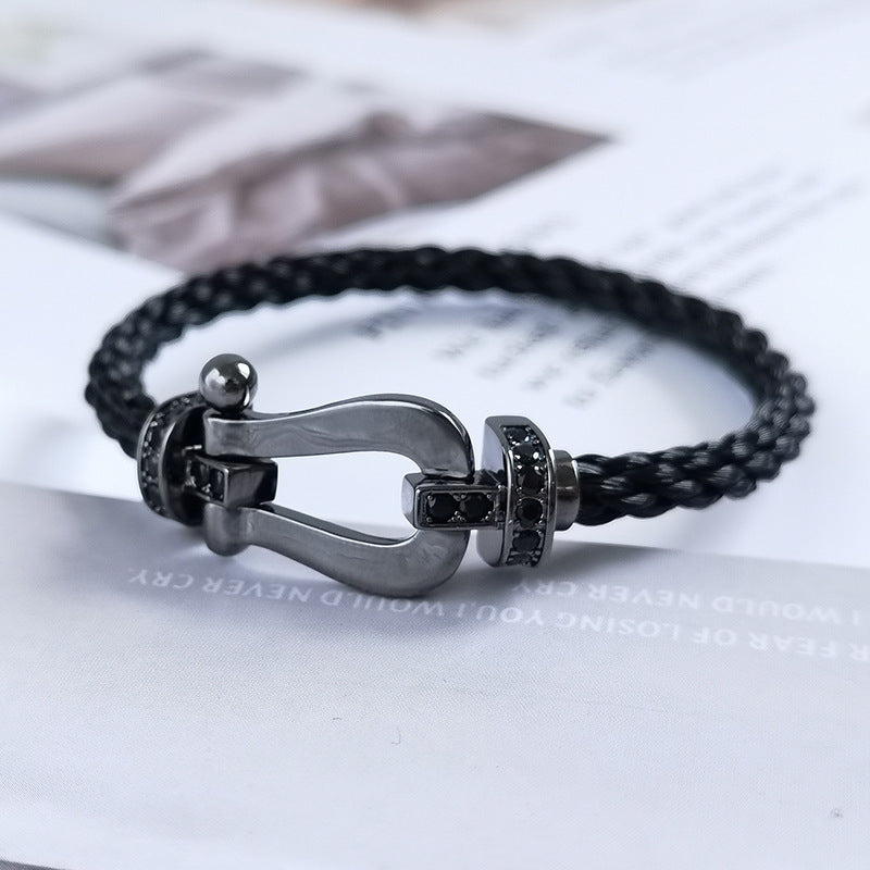 [Solara Jewelry]FORCE LARGE SERIES HORSESHOE BLACK SAMURAI BRACELET