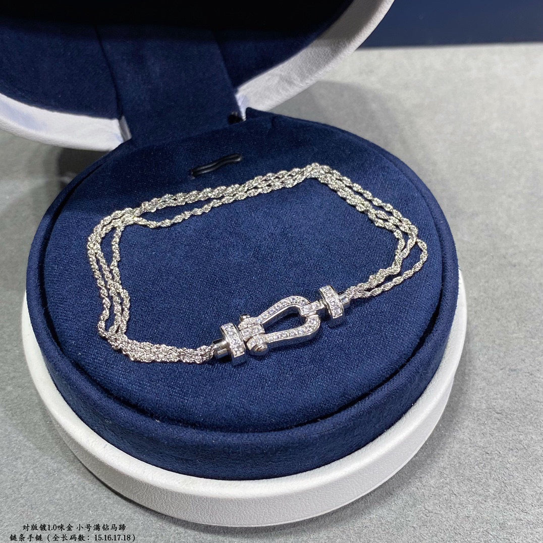 [Solara Jewelry]FORCE SMALL HORSESHOE  DIAMOND CHAIN ROPE BRACELET