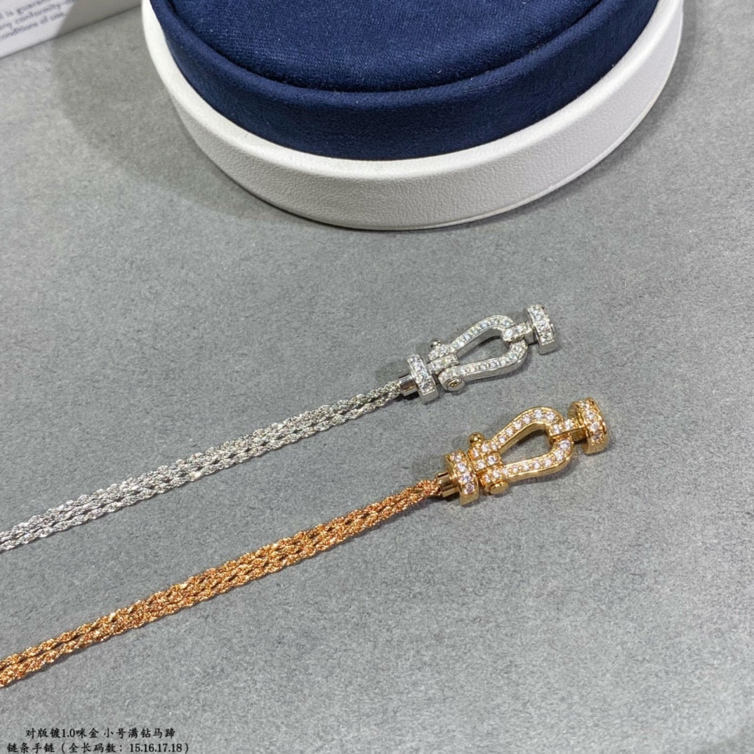 [Solara Jewelry]FORCE SMALL HORSESHOE  DIAMOND CHAIN ROPE BRACELET