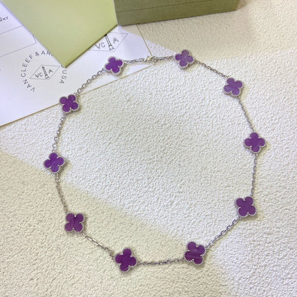 [Solara Jewelry]CLOVER 10 MOTIFS  PURPLE VIOLET  NECKLACE