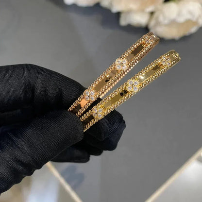 [Solara Jewelry]CLOVER BRACELET 4MM DIAMONDS