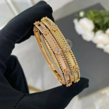 [Solara Jewelry]CLOVER BRACELET 4MM DIAMONDS