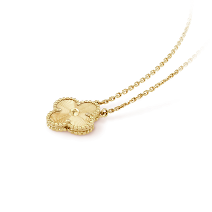 [Solara Jewelry]CLOVER 15MM LASER NECKLACE