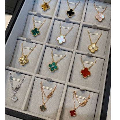 [Solara Jewelry]CLOVER 15MM LASER NECKLACE