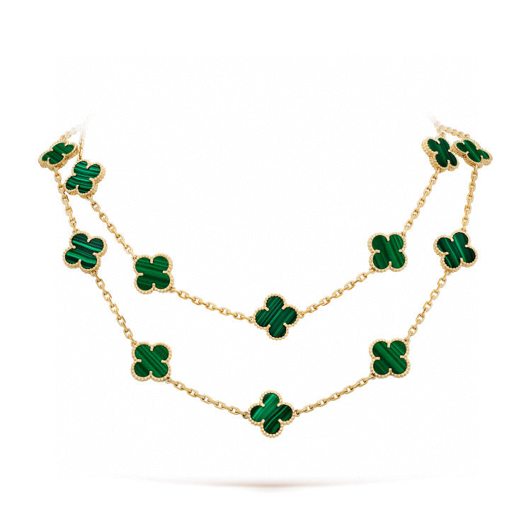 [Solara Jewelry]CLOVER 20 MOTIFS MALACHITE GOLD