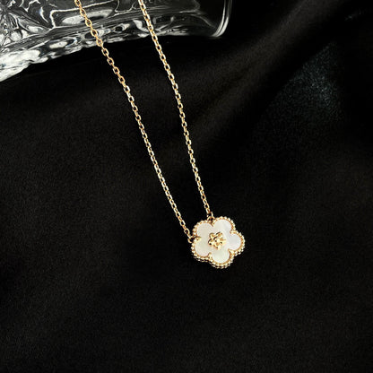 [Solara Jewelry]LUCKY  WHITE MOP  PLUM BLOSSOM NECKLACE