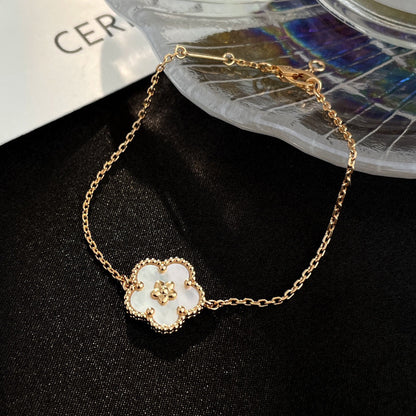 [Solara Jewelry]LUCKY WHITE MOP PLUM BLOSSOM  BRACELET