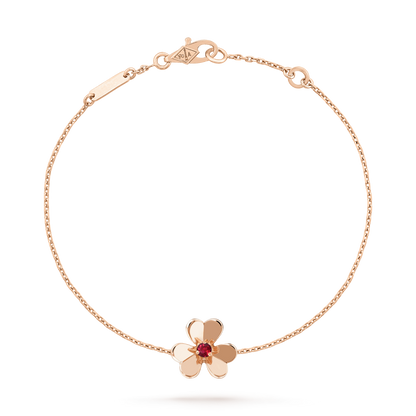 [Solara Jewelry]FRIVOLE GOLD FLOWER PINK MALACHITE BRACELET
