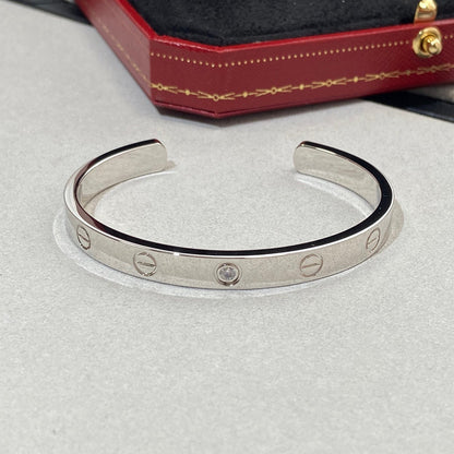 [Solara Jewelry]LOVE BRACELET 6.1MM 1 DIAMOND OPEN CUFF