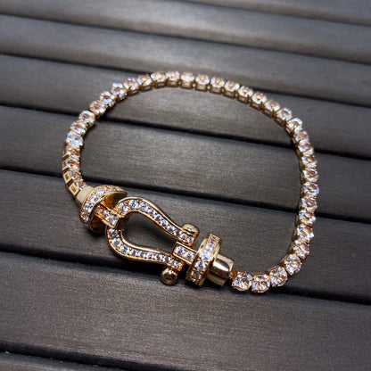 [Solara Jewelry]FORCE  LARGE HORSESHOE FULL DIAMOND TENNIS BRACELET