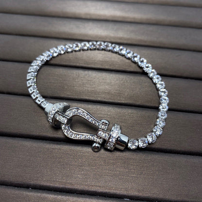 [Solara Jewelry]FORCE  LARGE HORSESHOE FULL DIAMOND TENNIS BRACELET