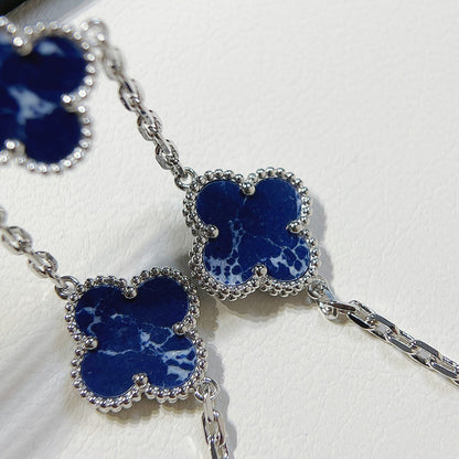[Solara Jewelry]CLOVER 5 MOTIF PIETERSITE SILVER BRACELET