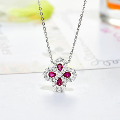 [Solara Jewelry]LOOP NECKLACE FULL MOTIF DIAMOND 16MM MULTIPLE COLORS