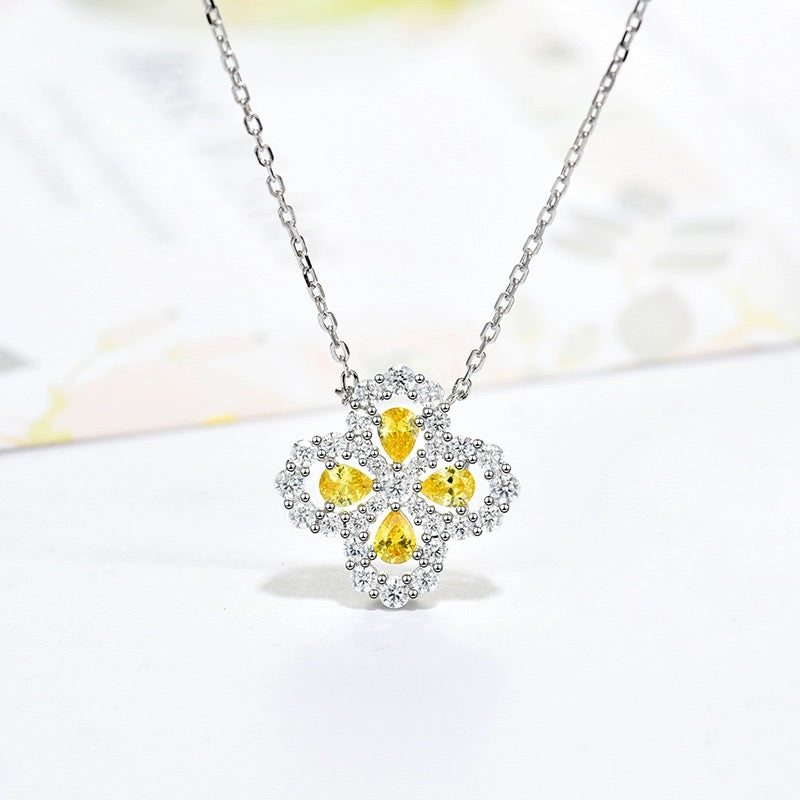 [Solara Jewelry]LOOP NECKLACE FULL MOTIF DIAMOND 16MM MULTIPLE COLORS