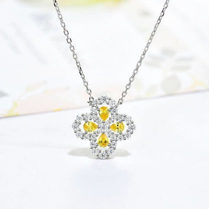 [Solara Jewelry]LOOP NECKLACE FULL MOTIF DIAMOND 16MM MULTIPLE COLORS