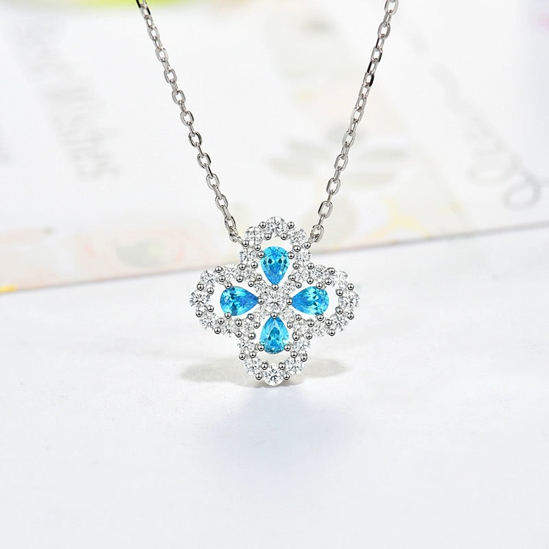 [Solara Jewelry]LOOP NECKLACE FULL MOTIF DIAMOND 16MM MULTIPLE COLORS
