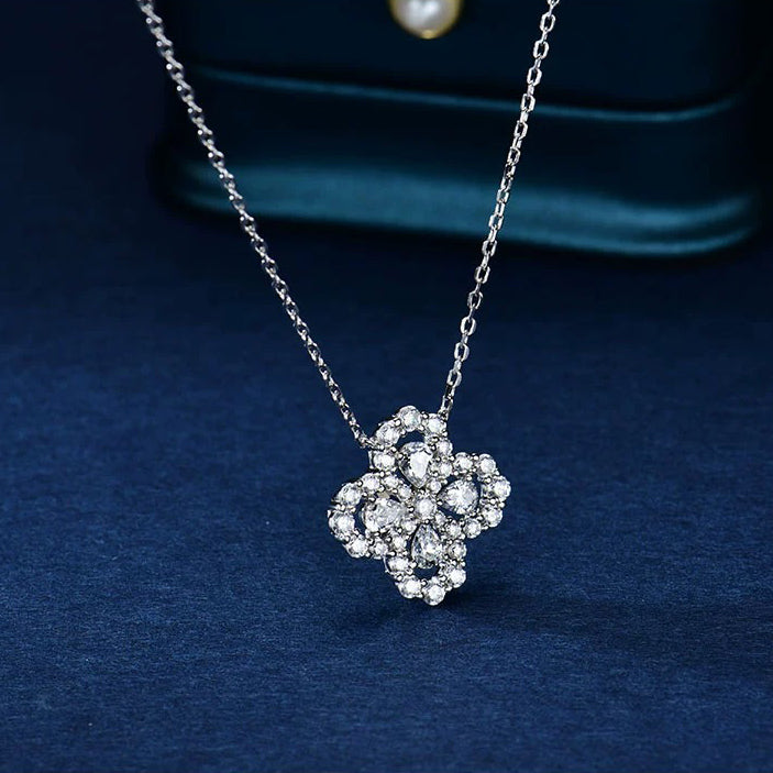 [Solara Jewelry]LOOP NECKLACE FULL MOTIF DIAMOND 16MM MULTIPLE COLORS