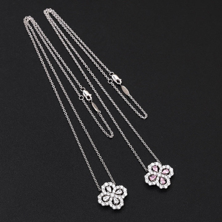 [Solara Jewelry]LOOP NECKLACE FULL MOTIF DIAMOND 16MM MULTIPLE COLORS