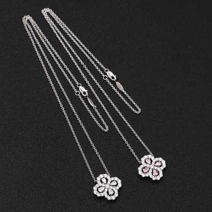 [Solara Jewelry]LOOP NECKLACE FULL MOTIF DIAMOND 16MM MULTIPLE COLORS
