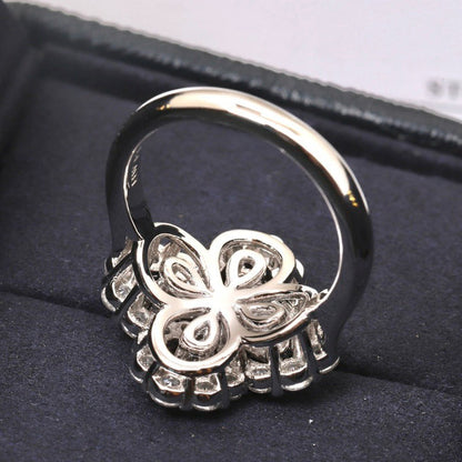 [Solara Jewelry]LOOP RING FULL MOTIF DIAMOND 16MM SILVE