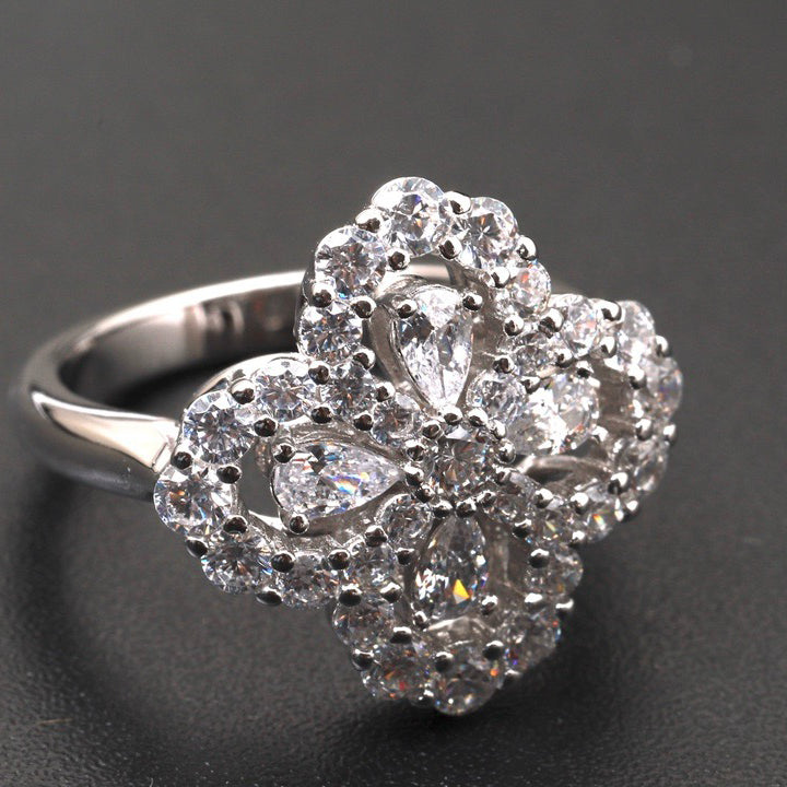 [Solara Jewelry]LOOP RING FULL MOTIF DIAMOND 16MM SILVE
