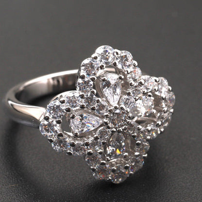 [Solara Jewelry]LOOP RING FULL MOTIF DIAMOND 16MM SILVE
