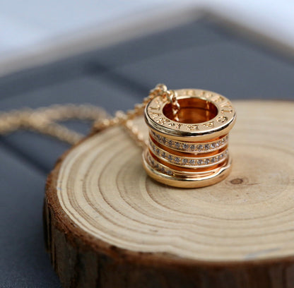 [Solara Jewelry]ZERO 1 PINK GOLD DIAMOND NECKLACE