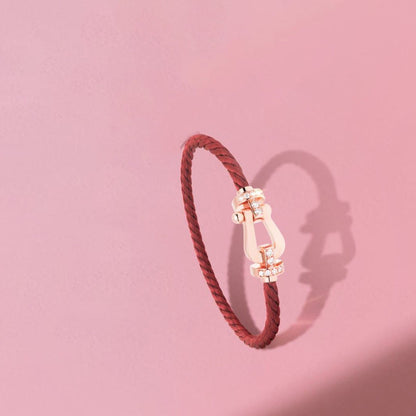 [Solara Jewelry]FORCE 10 HALF DIAMOND PINK GOLD RED CORDERI LARGE AND MEDIUM MODEL
