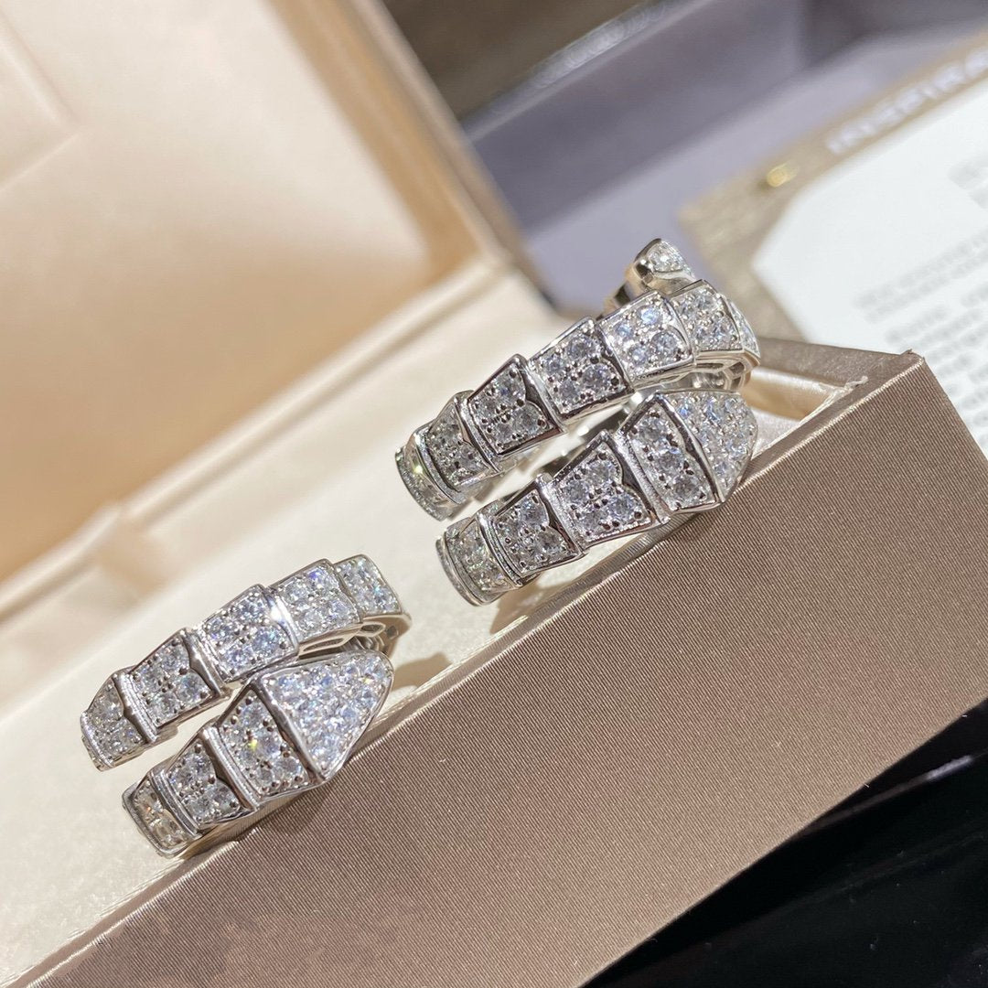 [Solara Jewelry]SERPENTI DOUBLE RING SILVER DIAMOND PAVED