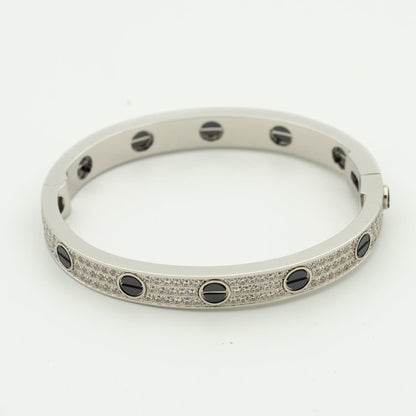 [Solara Jewelry]LOVE BRACELET 6.1MM DIAMOND-PAVED CERAMIC