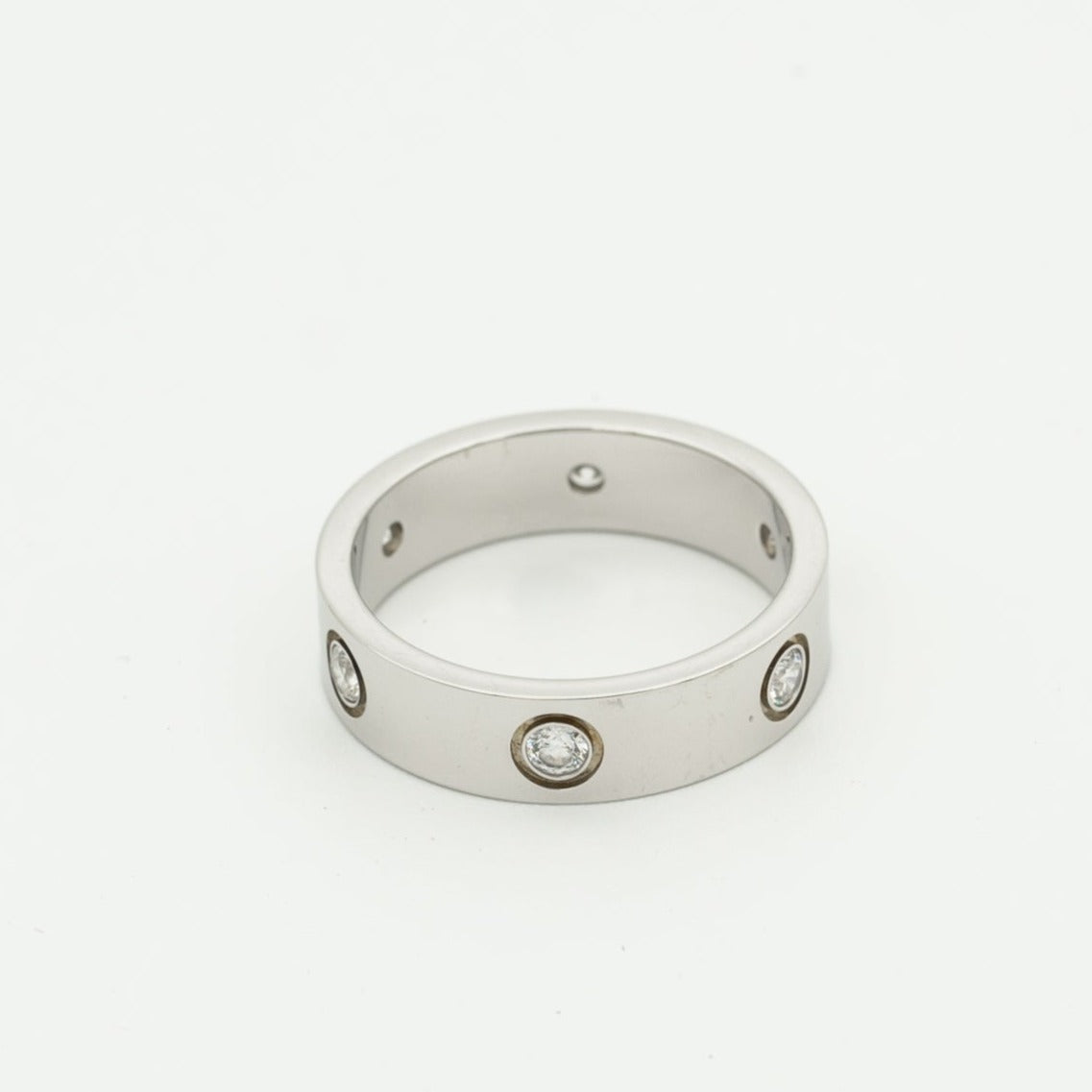 [Solara Jewelry]LOVE RING 5.5MM 6 DIAMONDS SILVER