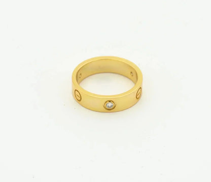 [Solara Jewelry]LOVE RING 4MM 1 DIAMOND GOLD