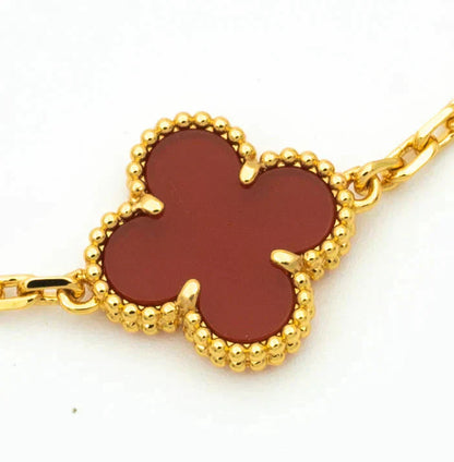 [Solara Jewelry]CLOVER  5 MOTIFS CARNELIAN GOLD BRACELET