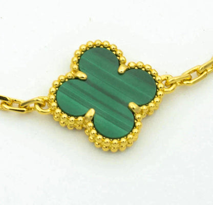 [Solara Jewelry]CLOVER  5 MOTIF MALACHITE DIAMOND BRACELET