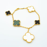 [Solara Jewelry]CLOVER BRACELET 5 MOTIFS ONYX MOP