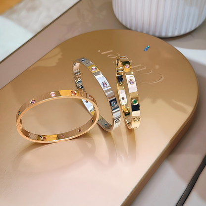 [Solara jewelry]2026 RAINBOW LOVE BRACELET 6.1MM  10 DIAMONDS