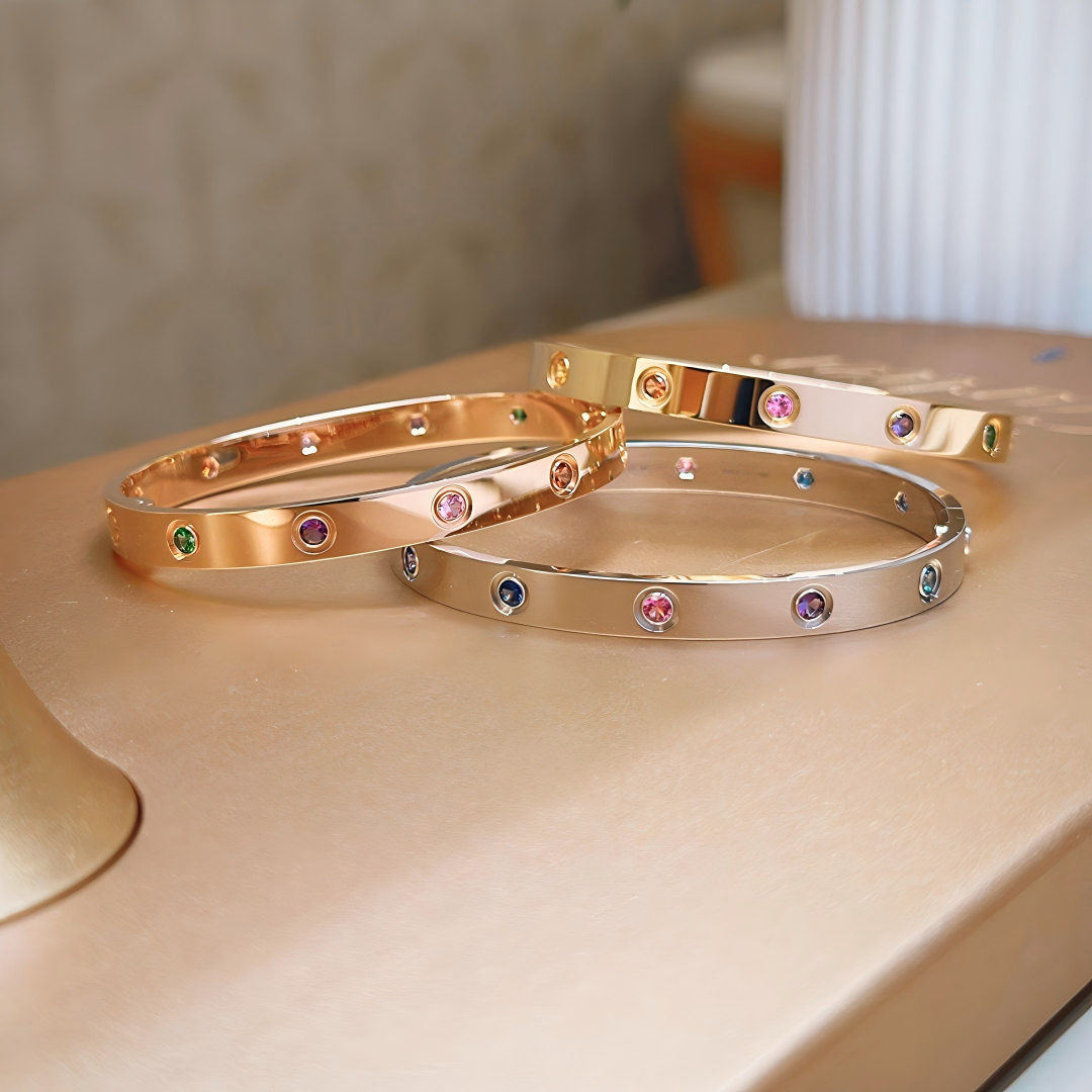 [Solara jewelry]2026 RAINBOW LOVE BRACELET 6.1MM  10 DIAMONDS