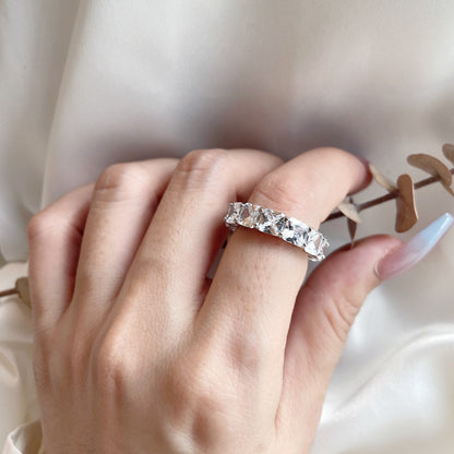 [Solara Jewelry]Elegant Princess Cut Tennis Ring