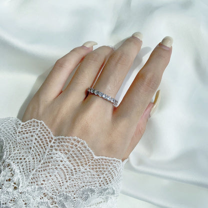 [Solara Jewelry]Sparkling Round Cut Tennis Ring