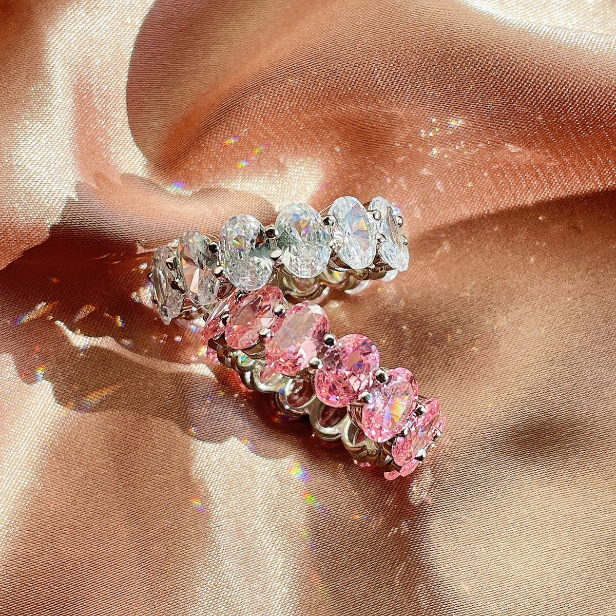 [Solara Jewelry]Dainty Elongated Cushion Cut Tennis Ring