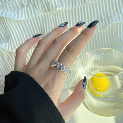 [Solara Jewelry]Dainty Elongated Cushion Cut Tennis Ring