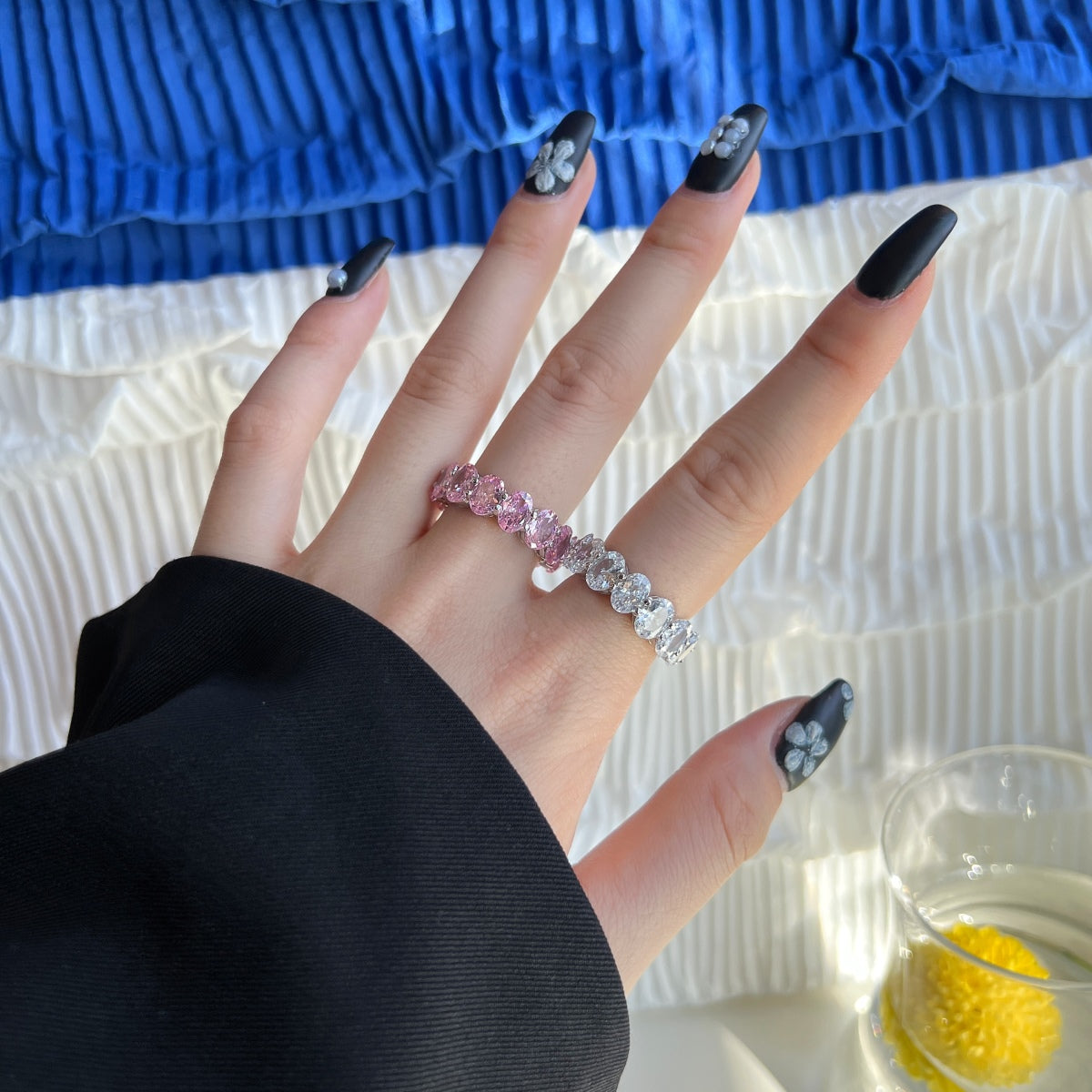 [Solara Jewelry]Dainty Elongated Cushion Cut Tennis Ring