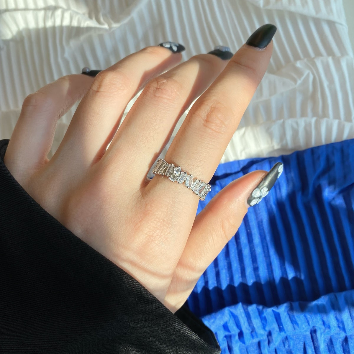[Solara Jewelry]Delicate Multi Shape Tennis Ring