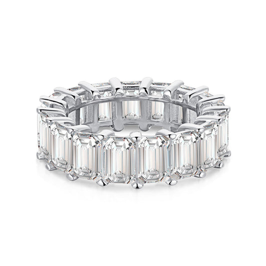 [Solara Jewelrys ]0.75 Carat Elegant Emerald Cut Tennis Ring