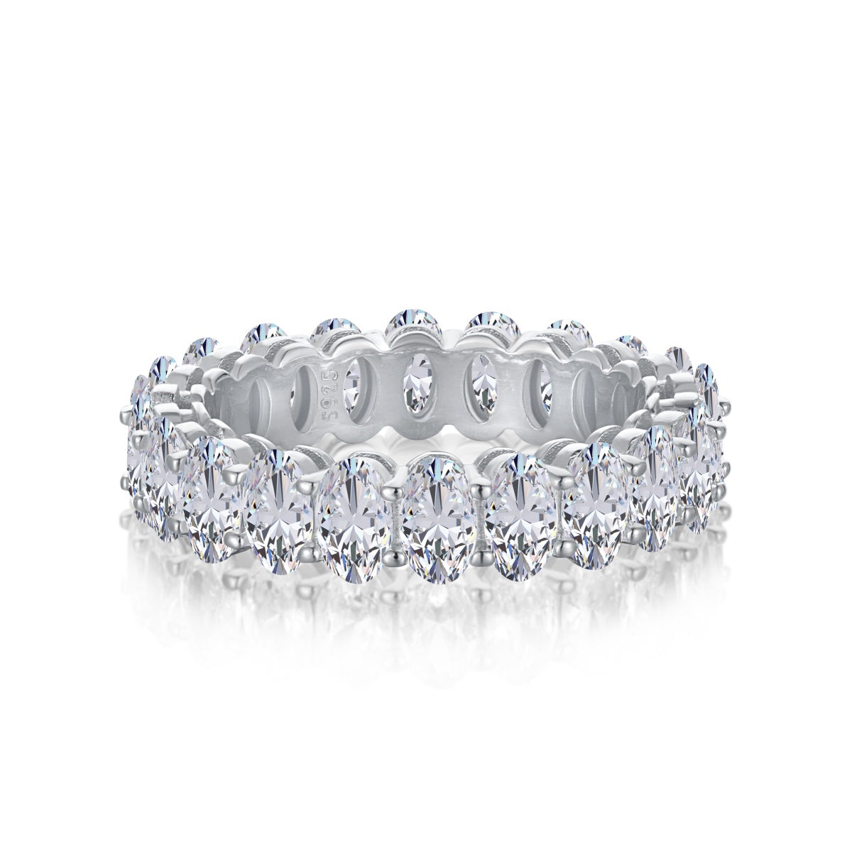 [Solara Jewelry]Ornate Oval Cut Tennis Ring