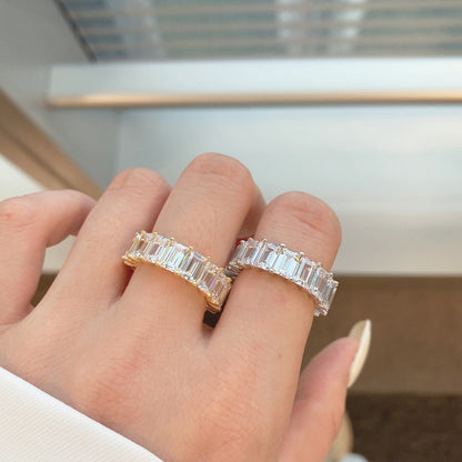 [Solara Jewelry]0.75 Carat Elegant Emerald Cut Tennis Ring