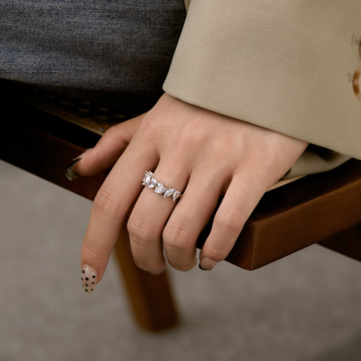 [Solara Jewelry]Delicate Multi Cut Ring