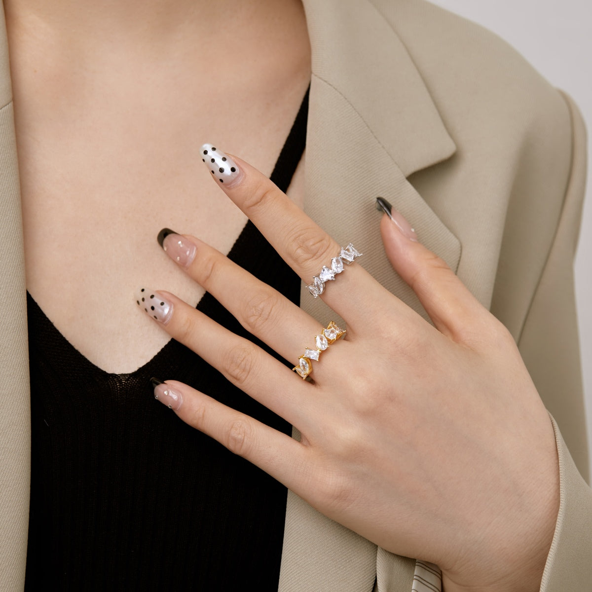 [Solara Jewelry]Delicate Multi Cut Ring