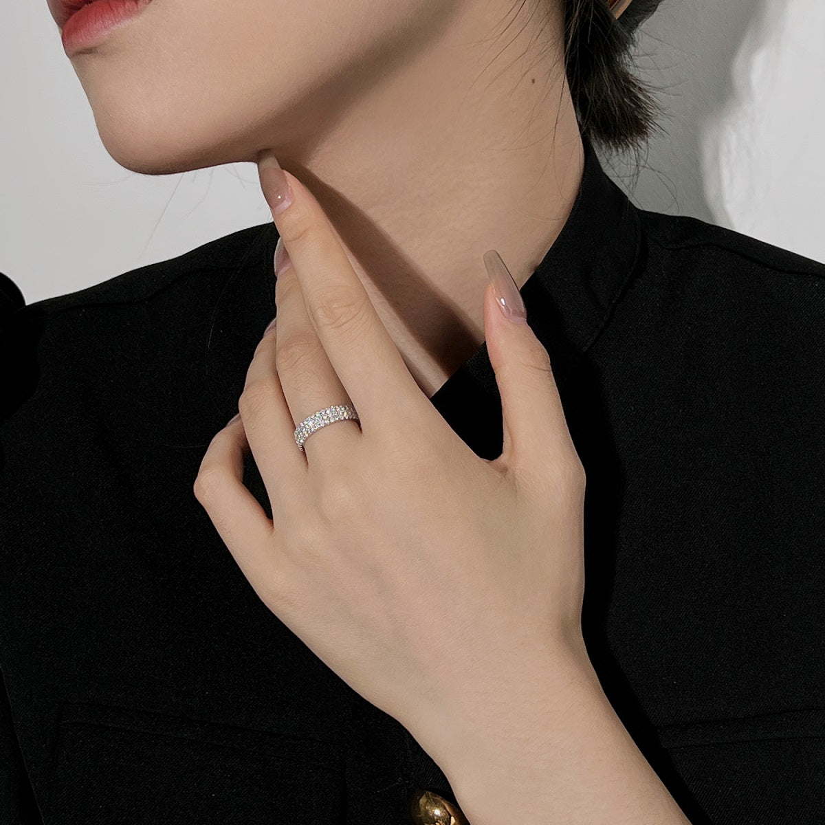 [Solara Jewelry]Dainty Round Cut Tennis Ring