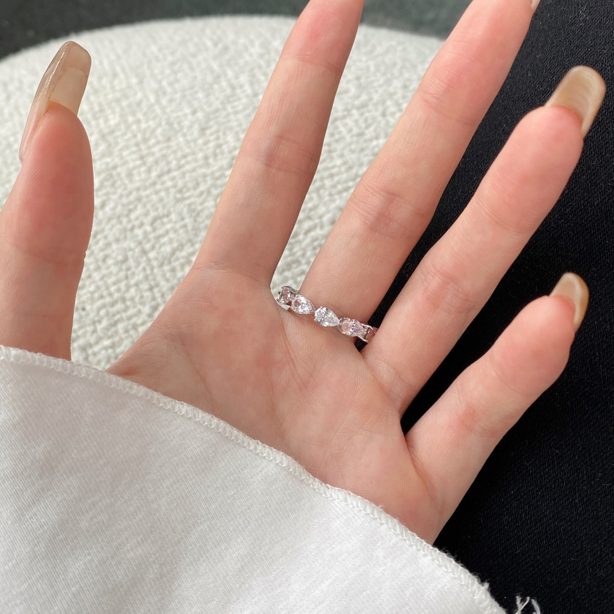 [Solara Jewelry]Exquisite Pear Cut Tennis Ring